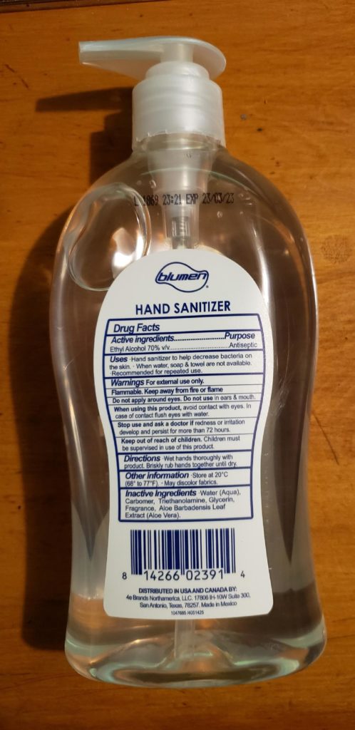 BLUMEN HAND SANITIZING GEL 18 OZ PUMP - Covid-19 Sanitize and Supply