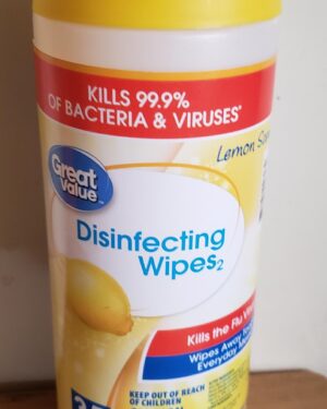 LEMON SCENT GREAT VALUE DISINFECTING WIPES SMALL DISPENSER